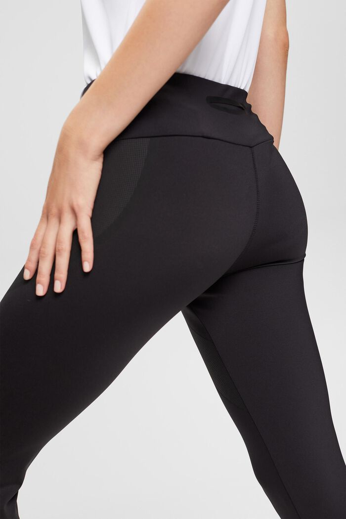 Made of recycled material: leggings with E-DRY technology, BLACK, detail image number 3