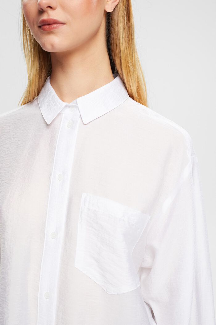Containing TENCEL™: Satin blouse, WHITE, detail image number 4
