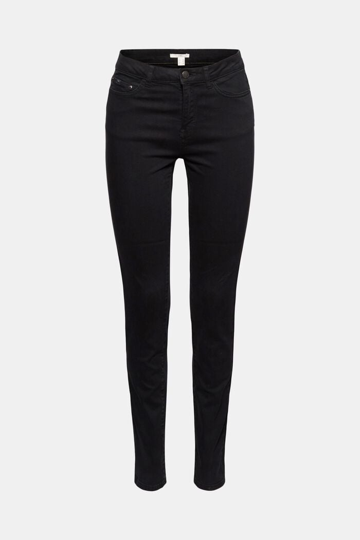 Stretch trousers with organic cotton, BLACK, overview