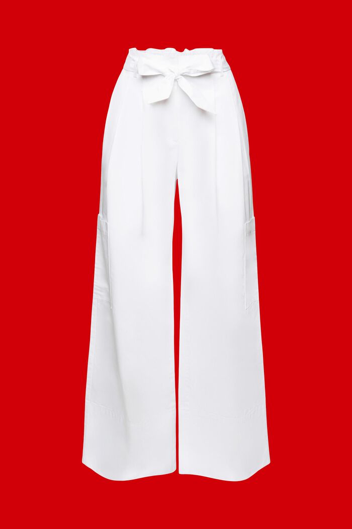 Wide leg cargo trousers, WHITE, detail image number 7