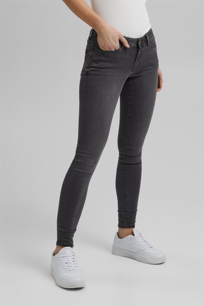 Super stretch jeans, made of recycled material, GREY MEDIUM WASHED, detail image number 0