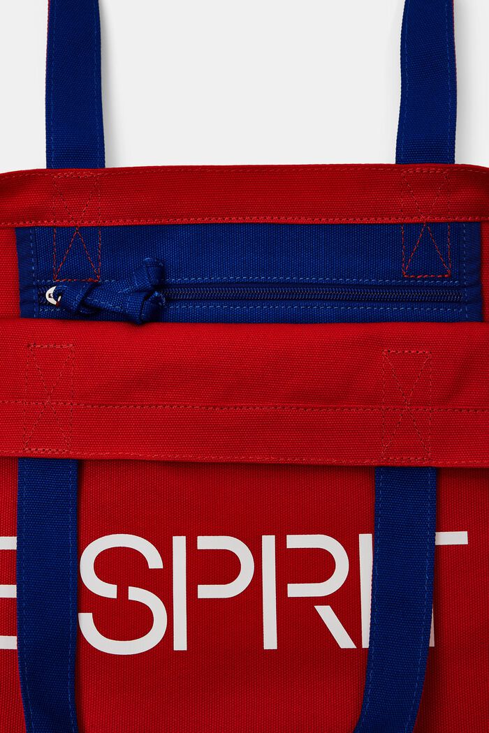 Logo Canvas Tote Bag, DARK RED, detail image number 3