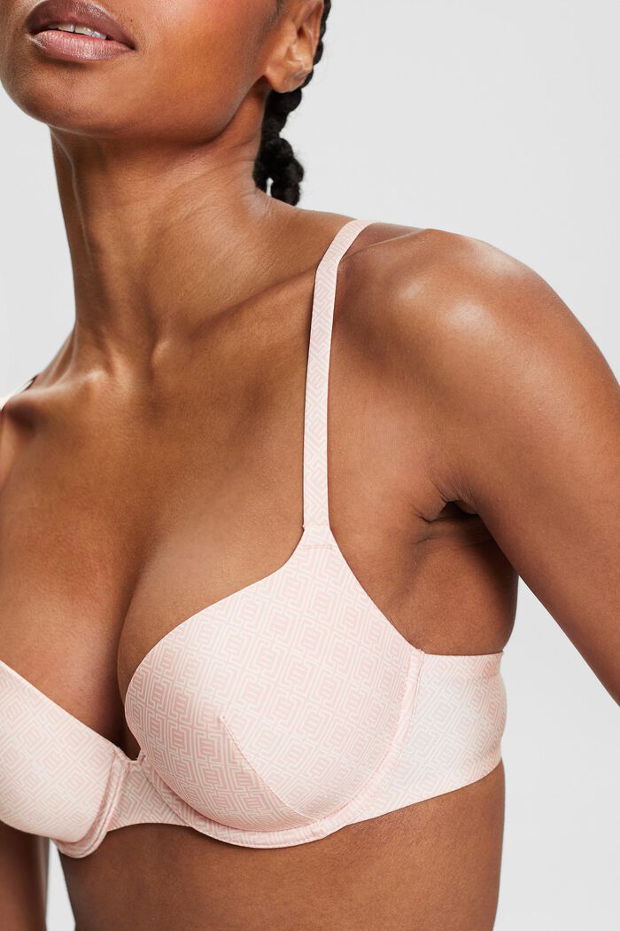 Printed Padded Underwired Bra, LIGHT PINK, detail image number 1