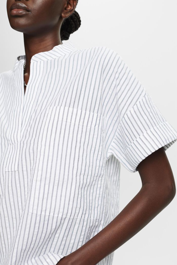 Striped oversized blouse, WHITE, detail image number 2