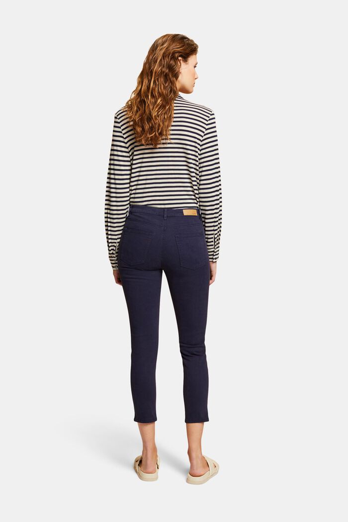 Mid-rise cropped leg stretch trousers, NAVY, detail image number 3