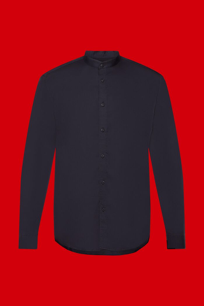 Slim fit shirt with band collar, BLACK, detail image number 5