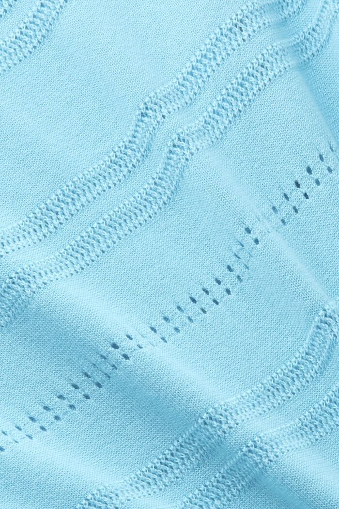Knit Short-Sleeve Sweater, LIGHT TURQUOISE, detail image number 5