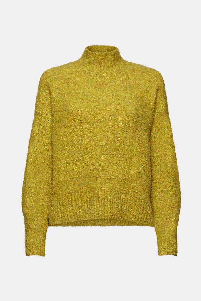 Fuzzy Mock Neck Sweater, PISTACHIO GREEN, detail image number 6