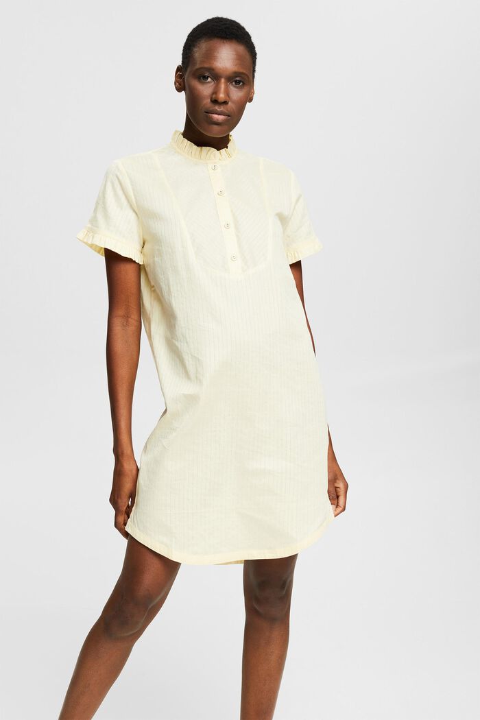Nightshirt with frill details, PASTEL YELLOW, detail image number 1