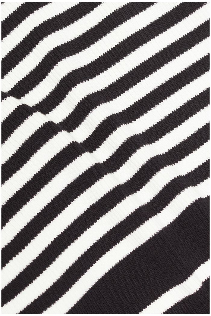 Striped Midi Sweater Cardigan, BLACK, detail image number 4