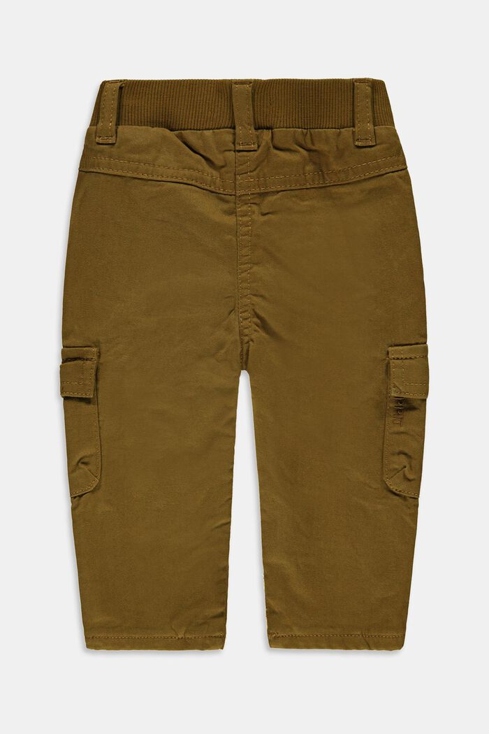 Cotton cargo trousers with an elasticated waistband, RUST BROWN, detail image number 1