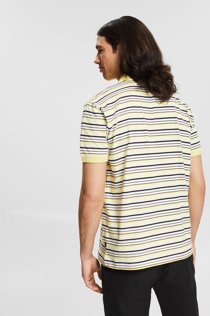 Polo shirt with a multi-colour stripe pattern, YELLOW, detail image number 3