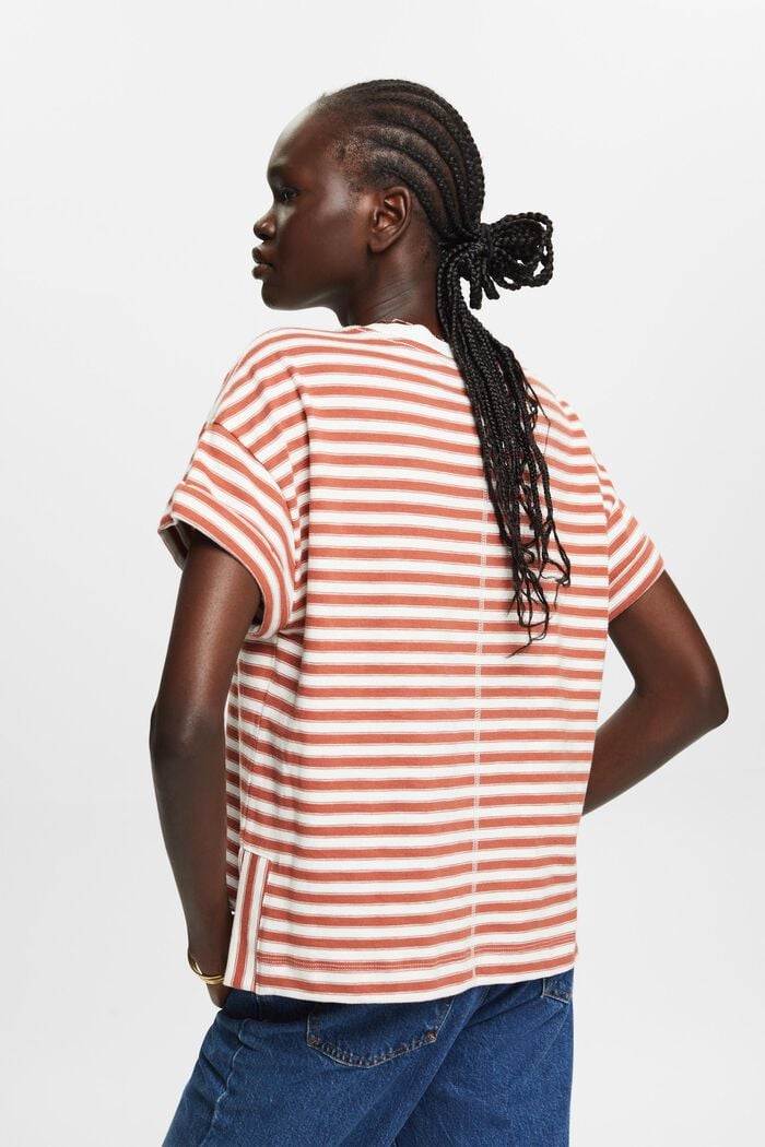 Striped t-shirt, 100% cotton, TERRACOTTA, detail image number 3