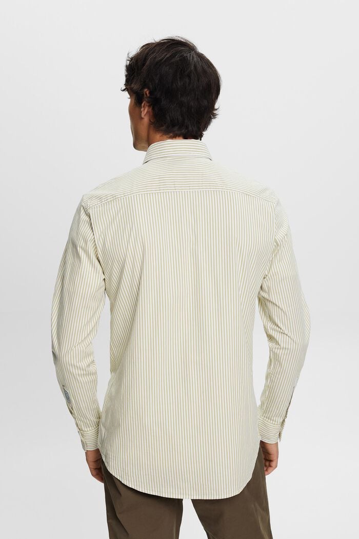 Striped Cotton Poplin Shirt, PISTACHIO GREEN, detail image number 3