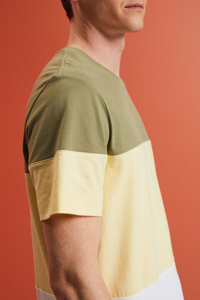 Colorblock t-shirt, 100% cotton, LIGHT KHAKI, detail image number 2