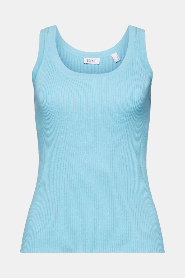 Ribbed Sweater Tank, LIGHT TURQUOISE, detail image number 5