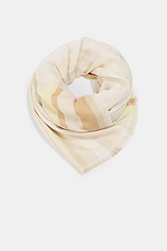 Striped scarf made of organic cotton, OFF WHITE, overview
