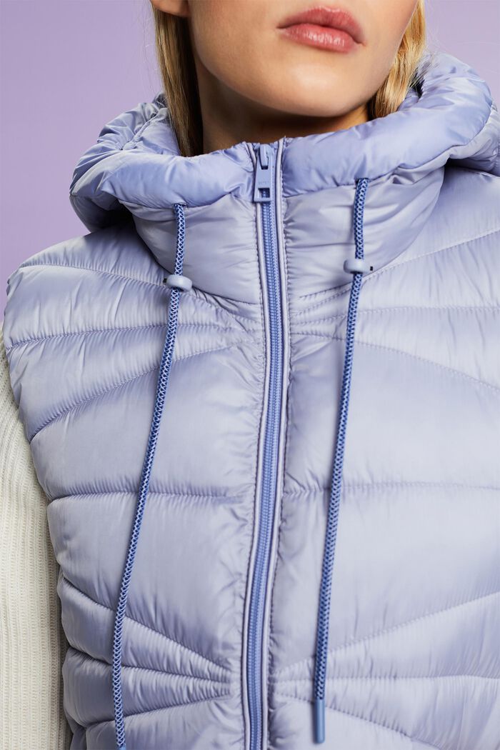 Hooded Water-Repellent Vest, LIGHT BLUE LAVENDER, detail image number 3