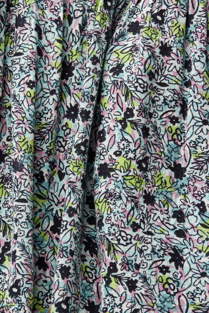 Dress with floral pattern, LENZING™ ECOVERO™, AQUA GREEN, detail image number 4