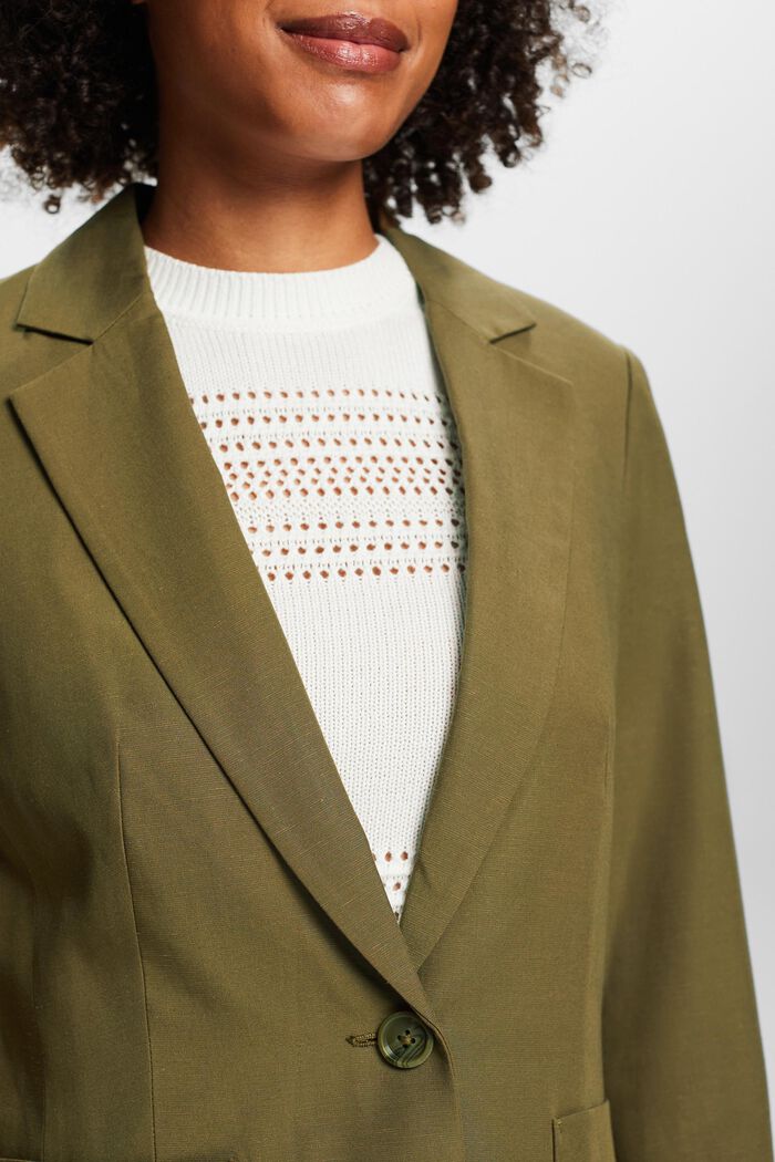 Mix and Match Single-Breasted Blazer, KHAKI GREEN, detail image number 3