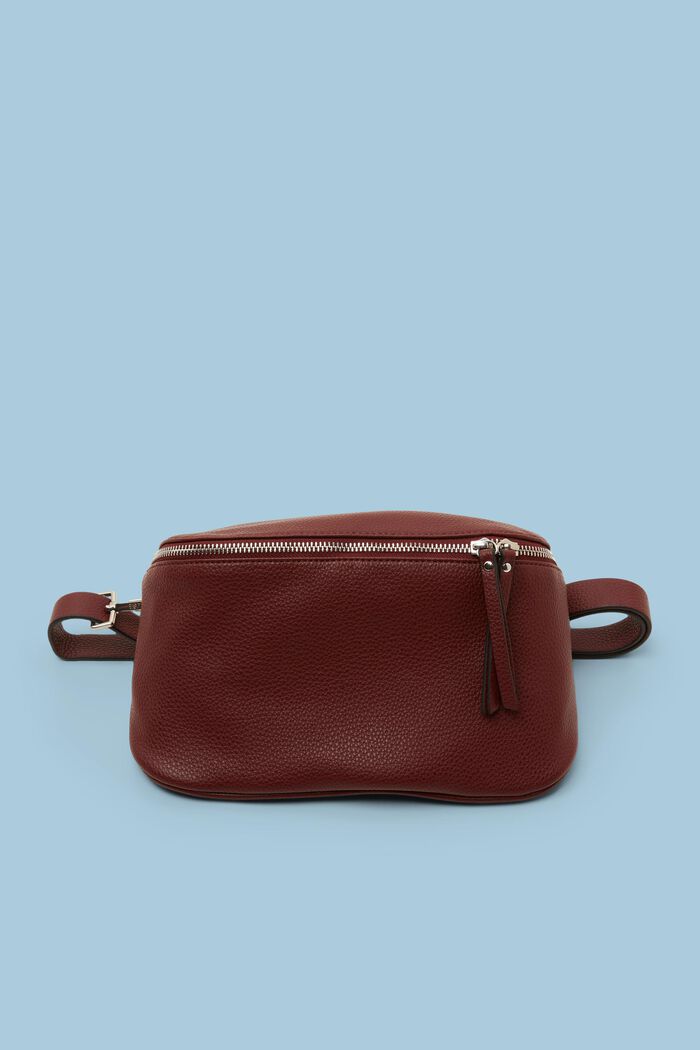 Vegan Leather Crossbody Bag, GARNET RED, detail image number 0