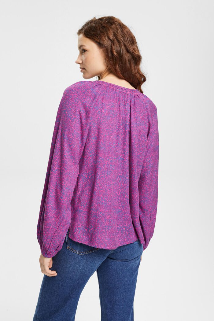 Printed blouse, LENZING™ ECOVERO™, PINK FUCHSIA, detail image number 3