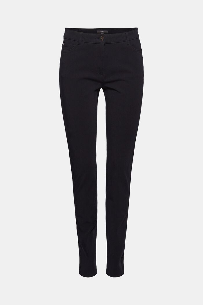 Two-way stretch trousers with organic cotton, BLACK, detail image number 0