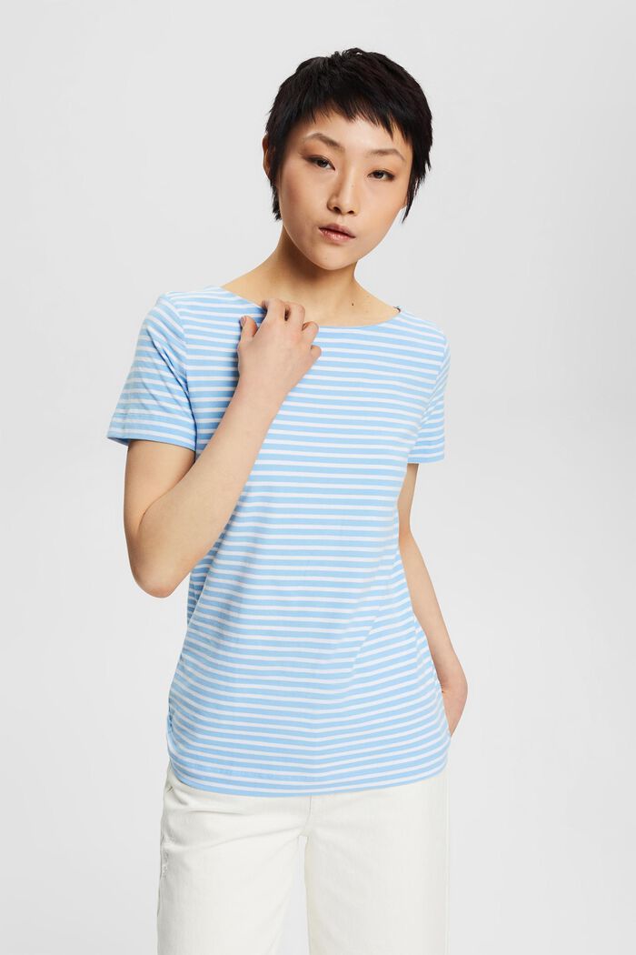 striped T-shirt, LIGHT TURQUOISE, detail image number 0