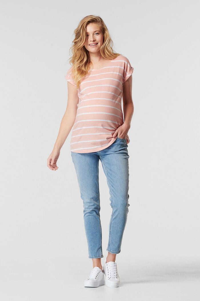 Striped T-shirt, LIGHT PINK, overview