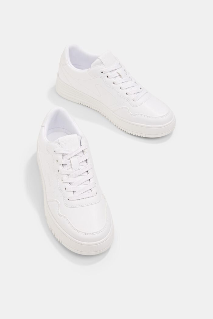 Platform sole trainers, WHITE, detail image number 6