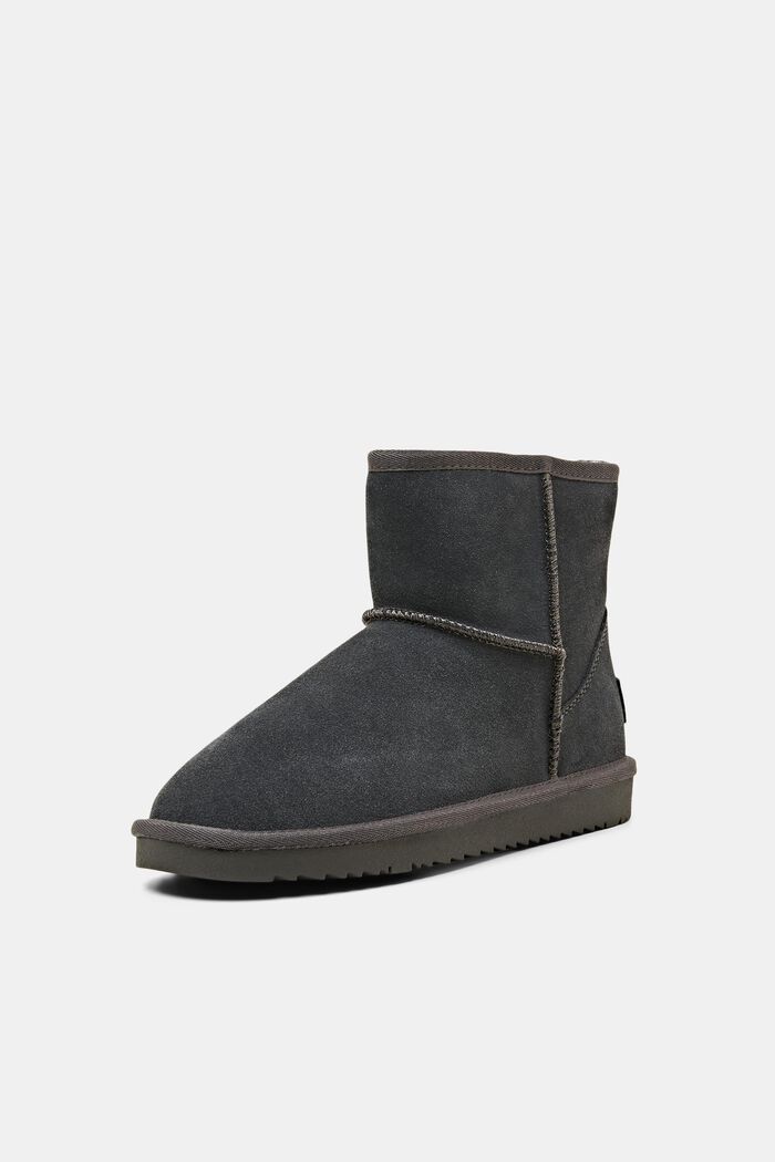 Suede Faux Fur Lined Boots, DARK GREY, detail image number 2