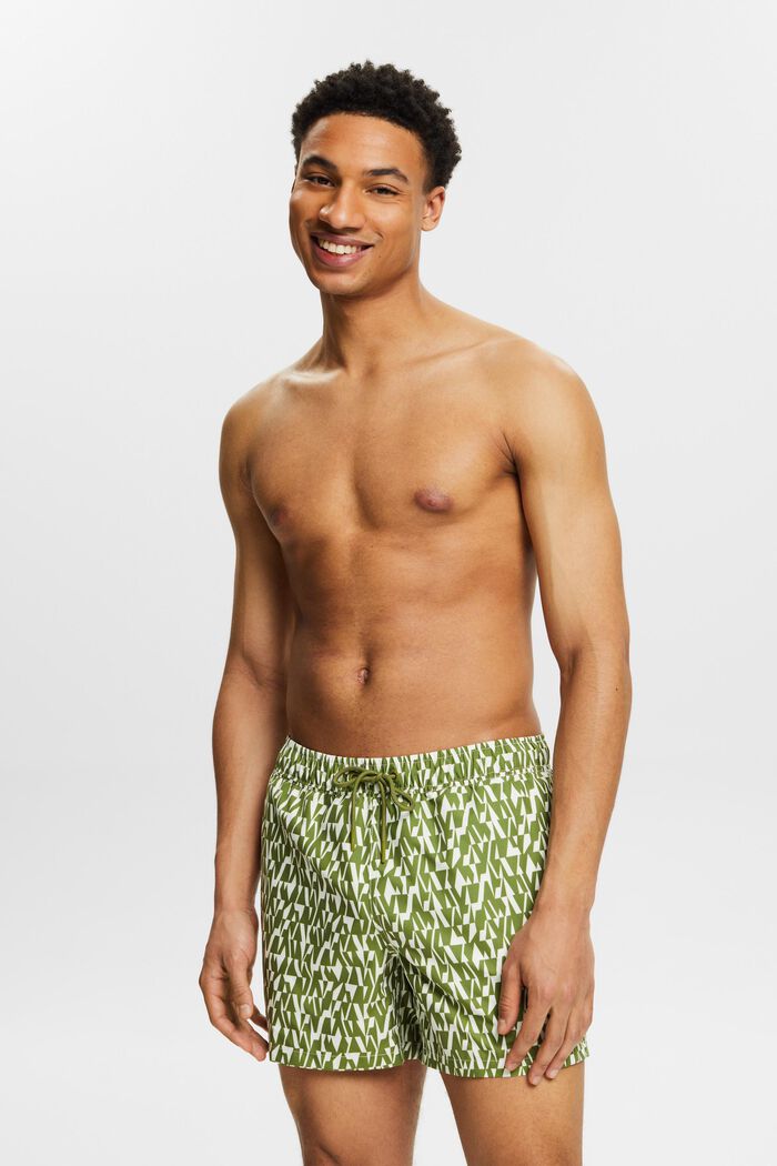 Printed Swimming Shorts, LEAF GREEN, detail image number 0