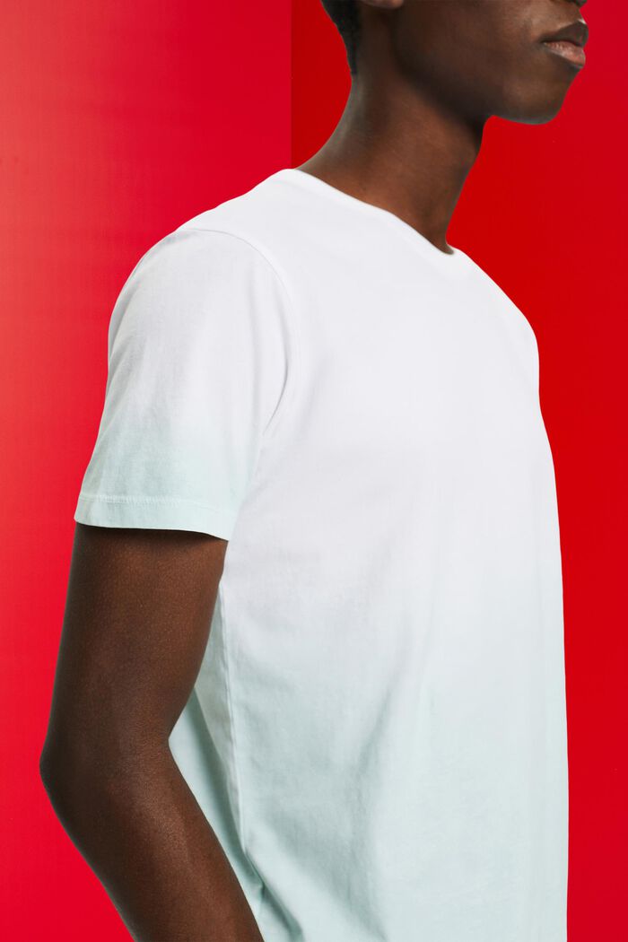 Two-tone fade-dyed T-shirt, LIGHT AQUA GREEN, detail image number 2