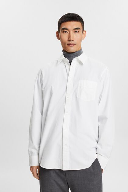Poplin button-down shirt, 100% cotton