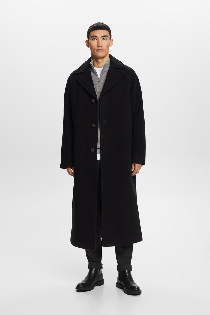 Wool Blend Coat, BLACK, detail image number 4