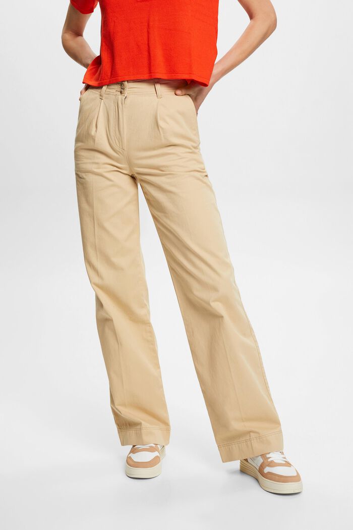 Wide leg chino trousers, SAND, detail image number 0