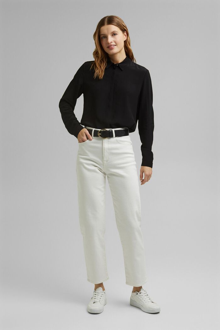 LENZING™ ECOVERO™ shirt blouse, BLACK, detail image number 5