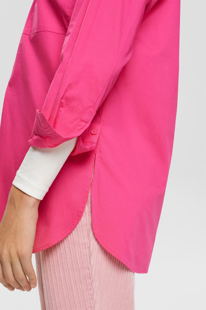 Cotton blouse with a pocket, PINK FUCHSIA, detail image number 4