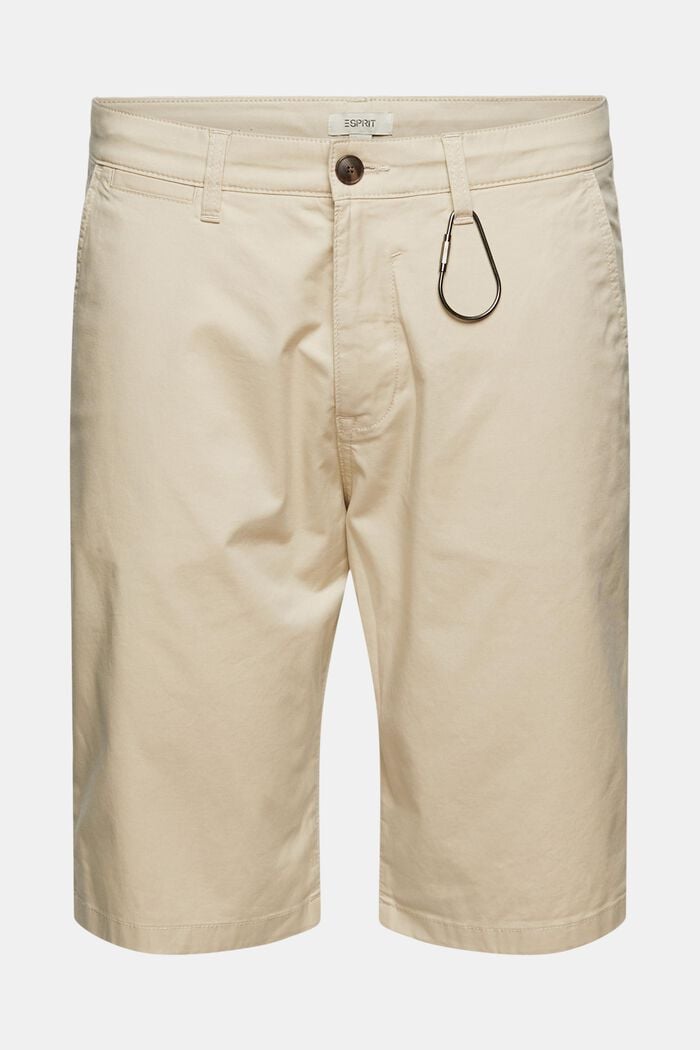 Shorts made of organic cotton with a keyring, LIGHT BEIGE, overview