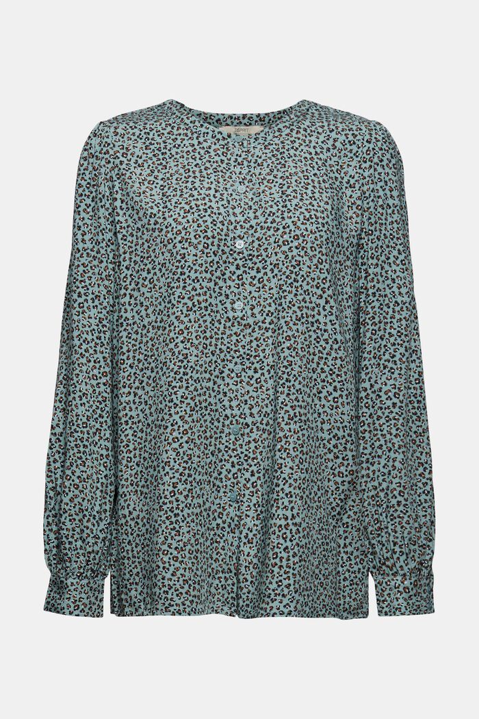 Round Neck Blouse, DUSTY GREEN, detail image number 0