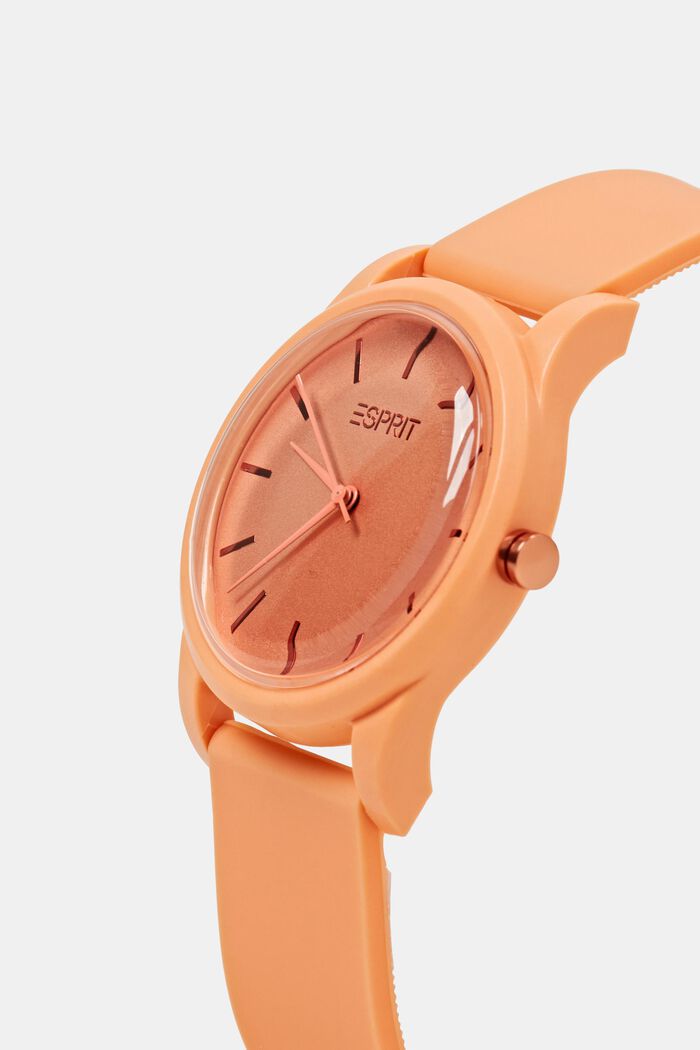 Coloured watch with rubber band, ORANGE, detail image number 1