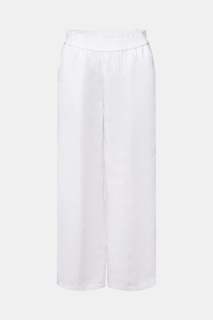 Wide leg pull-on trousers, linen blend, WHITE, detail image number 7
