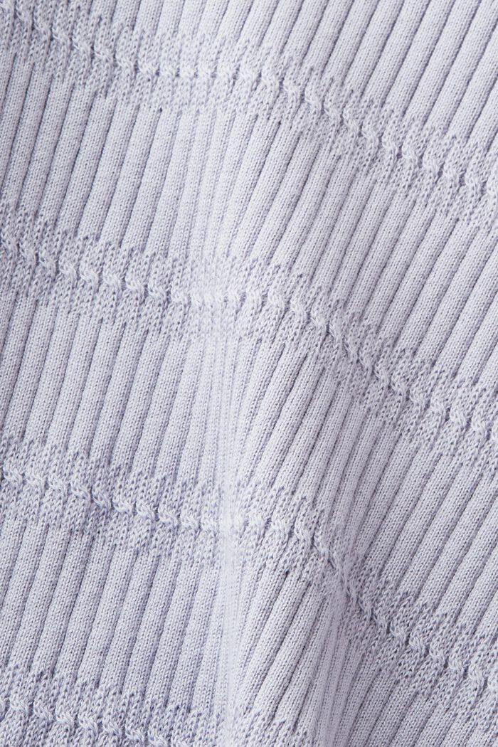 Knit Short-Sleeve Sweater, LIGHT BLUE LAVENDER, detail image number 4