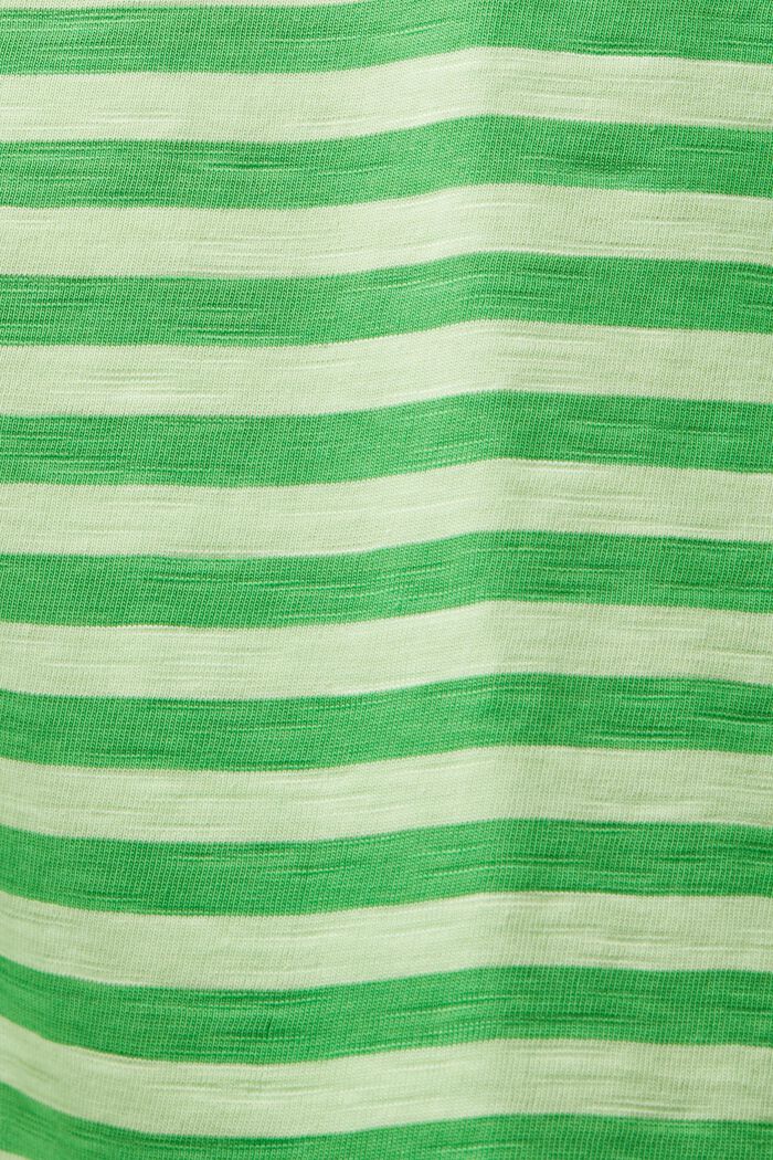 Striped roll edge t-shirt, GREEN, detail image number 5