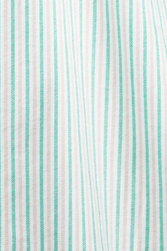Oversized Striped Cotton Shirt, GREEN, detail image number 6
