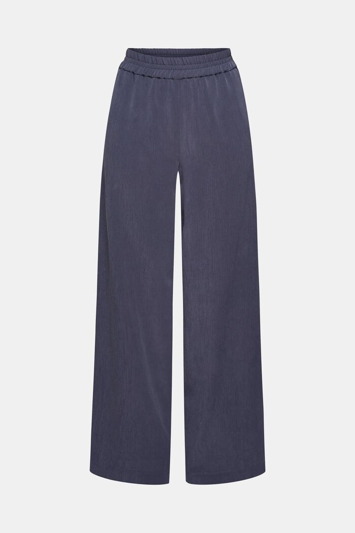Wide-leg trousers with a crinkle finish, ANTHRACITE, overview