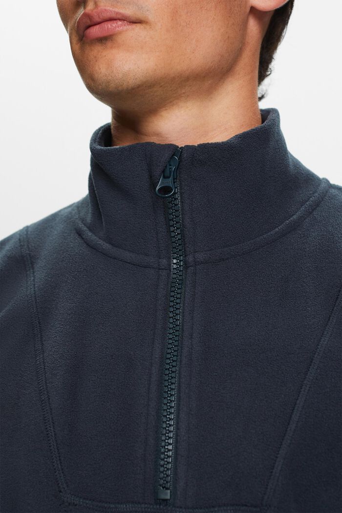 Fleece Half Zip Sweatshirt, PETROL BLUE, detail image number 1