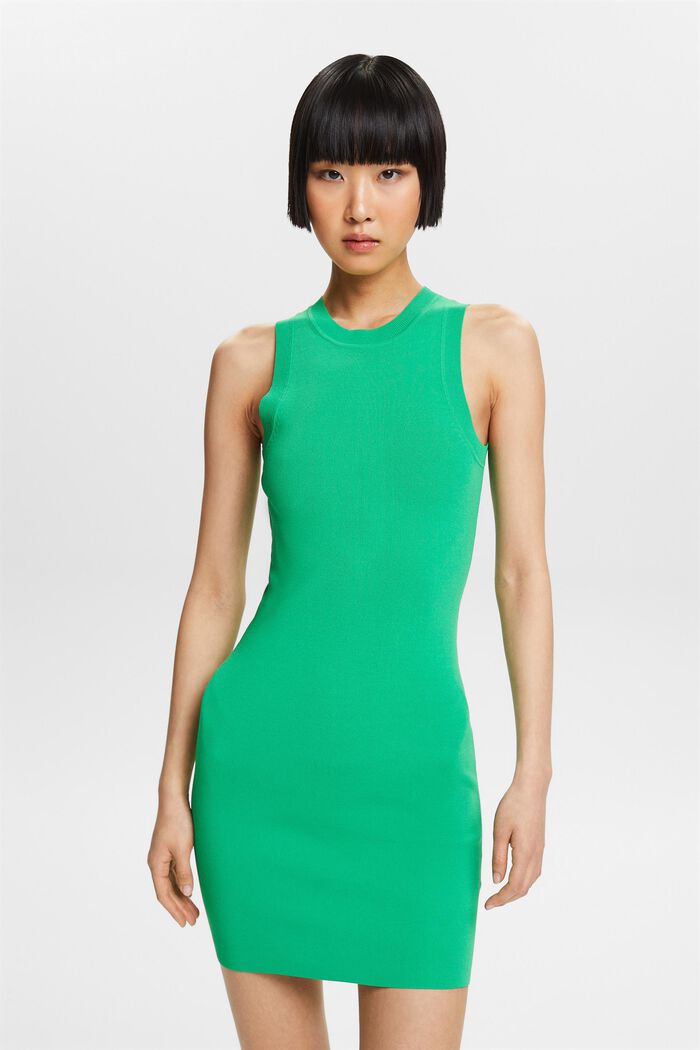 Tech Knit Sleeveless Mini Dress, GREEN, detail image number 0