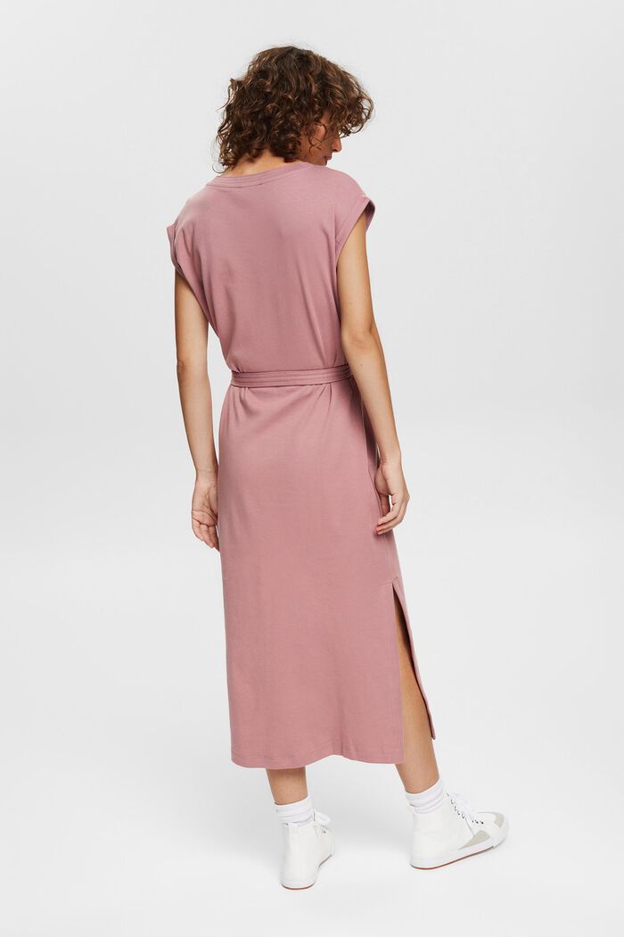 Jersey dress with a tie-around belt, MAUVE, detail image number 2