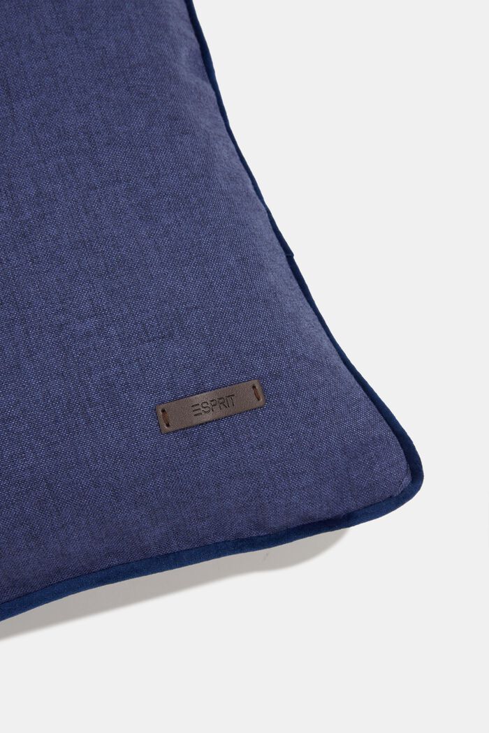 Decorative cushion cover with velvet piping, NAVY, detail image number 1